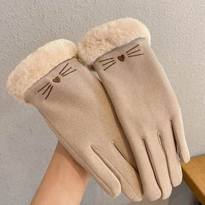 Gants d'équitation en daim matelassés, doublés polaire, chauds et mignons