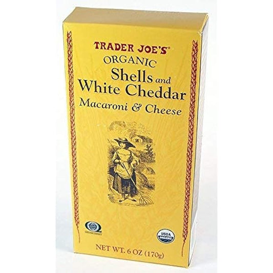 Macaroni au Fromage Cheddar Blanc Bio et Coquillettes Trader Joe's, 170g