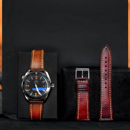 Wax Leather Watch Strap Watch Band Genuine Leather Genuine Leather Watch Band Soft Thin