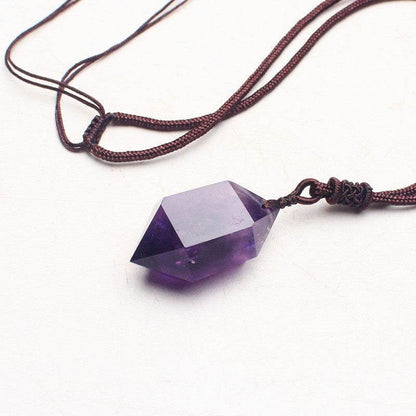 Natural Amethyst Hexagonal Crystal Pendant
