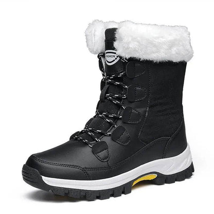 Winter Waterproof Snow Boots Women's Mid-calf Front Zipper