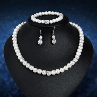 Classic bride wedding rings necklace earrings set of three