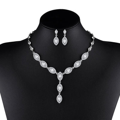 Nkn51 Zircon wedding necklace set