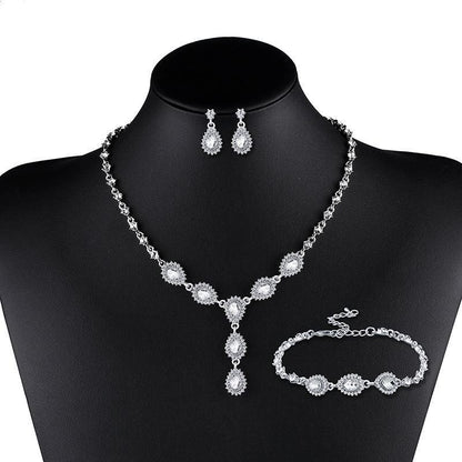 Nkn50 Zircon bridal Necklace jewelry set