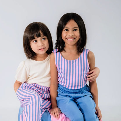 Youth Bamboo Longline Bralette-Style Tank | Parlour Stripe