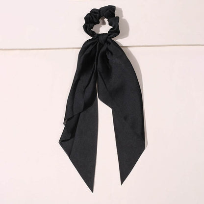 Cute Hair Silk Bow Scrunchie Vintage Satin Scarf Scrunchie