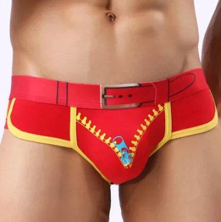 Men's Underwear Cotton Print U Convex  Antibacterial Brief Trunk Panties