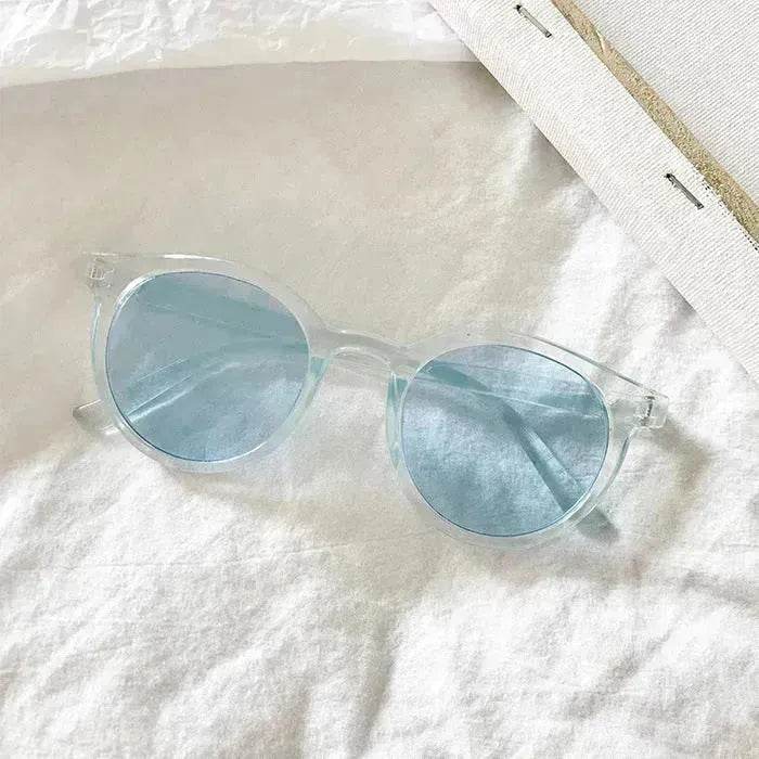 Unisex sunglasses round frame Glass UV400