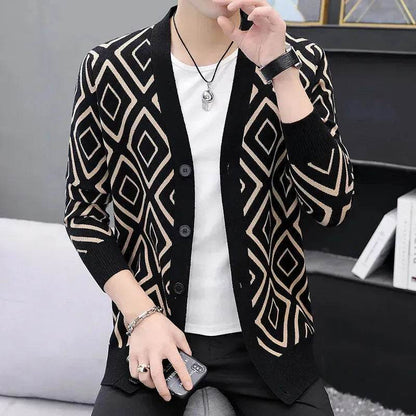 Slim fit  High-end Knitted Cardigan Sweater For Men