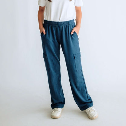 Youth Bamboo Fleece Cargo Pants | Terracotta