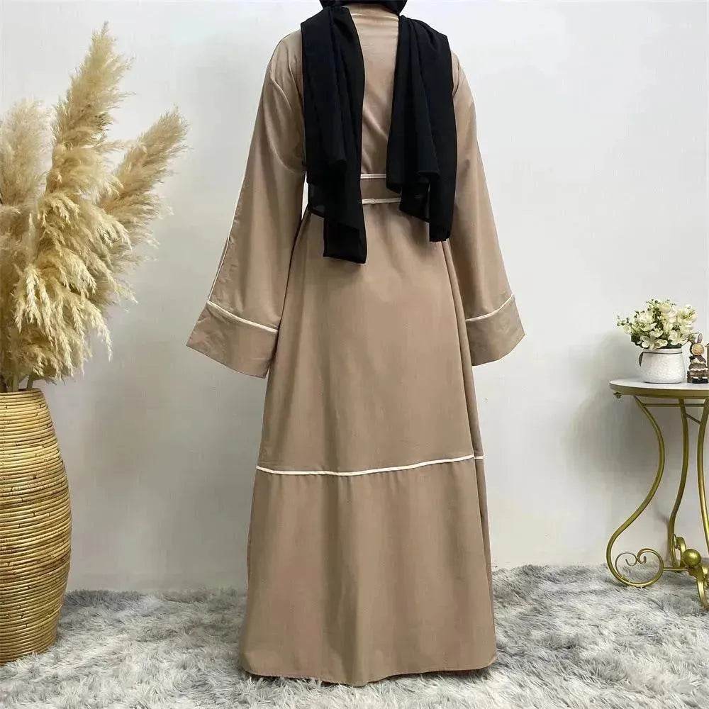 Contrast Striped Cardigan Arab  Robe