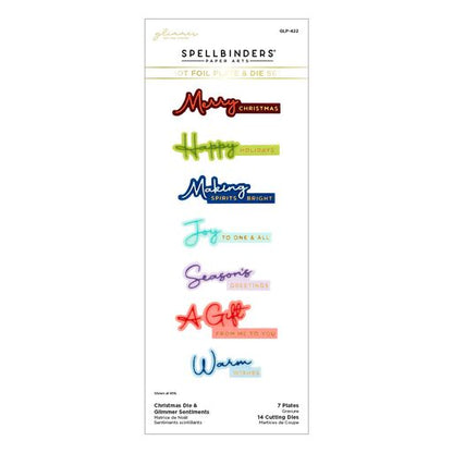 Christmas Die & Glimmer Sentiments Hot Foil Plate & Die Set from the Classic Christmas Collection