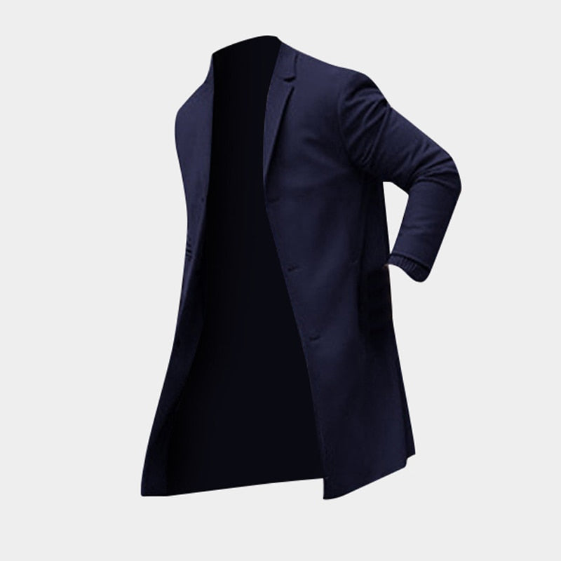 Men's Winter Long Trench Coat