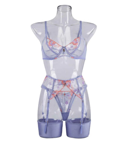 Sexy Embroidered Bra Set Lingerie