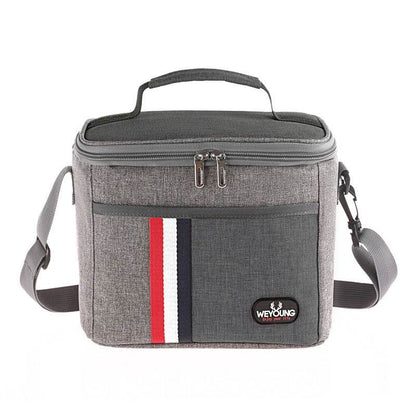 Striped Insulated Lunch Bag – Stylish Portable Tote for Work