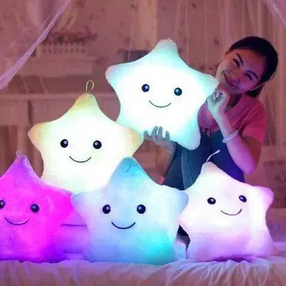 Oreiller Lumineux Unique Étoile Scintillante Design LED Lumière Coussin Coloré Étoiles Peluche Oreiller Jouets Cadeau Pour Enfants Fille