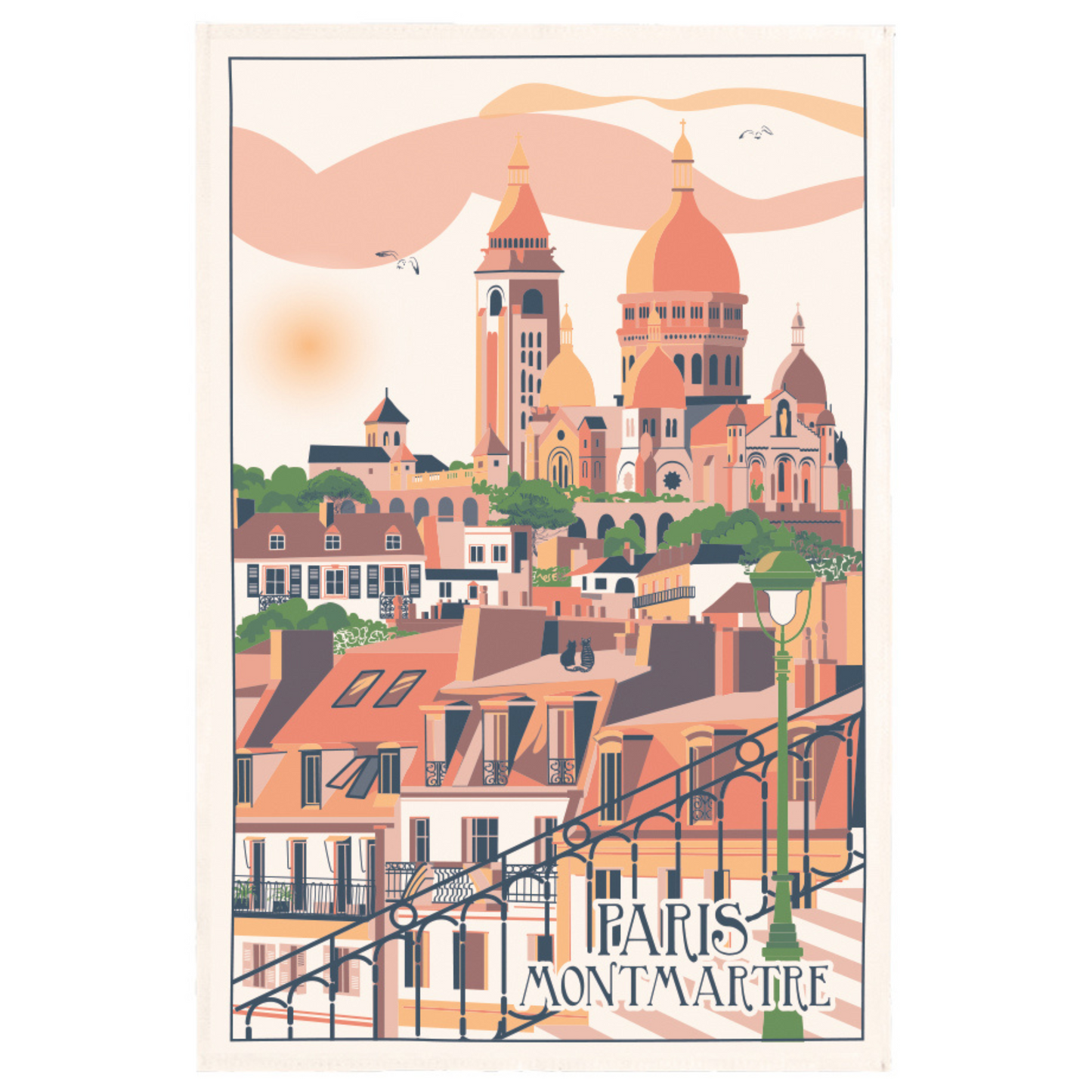 Montmartre Village Tea Towel