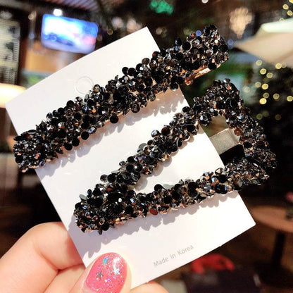Elegant Rhinestone Flower Bling Hair Clip