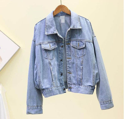 Fringe Denim Jacket Cotton Loose Fit for Women