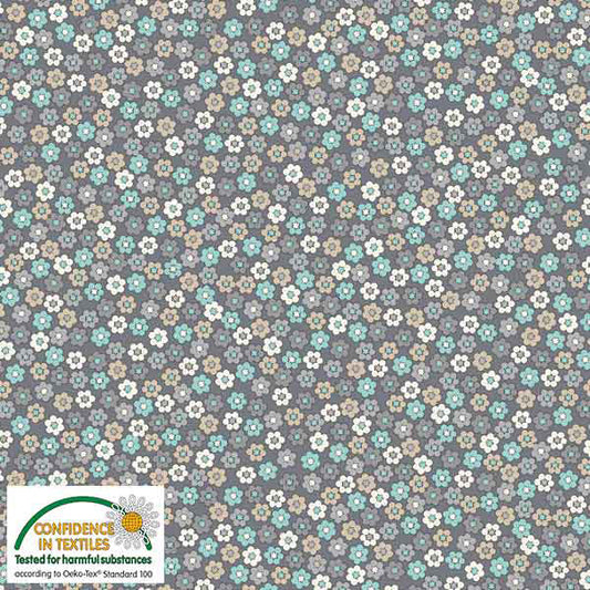 Basic Grey Quilters Combination by Stof -  SMALL FLOWERS 4518-071