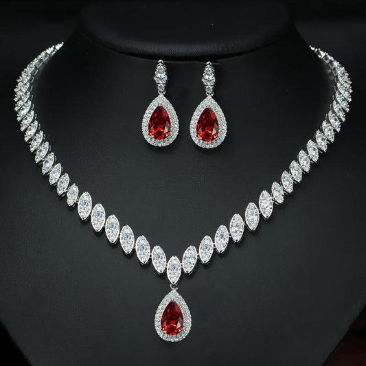 Parure de bijoux deux pièces en zircon AAA