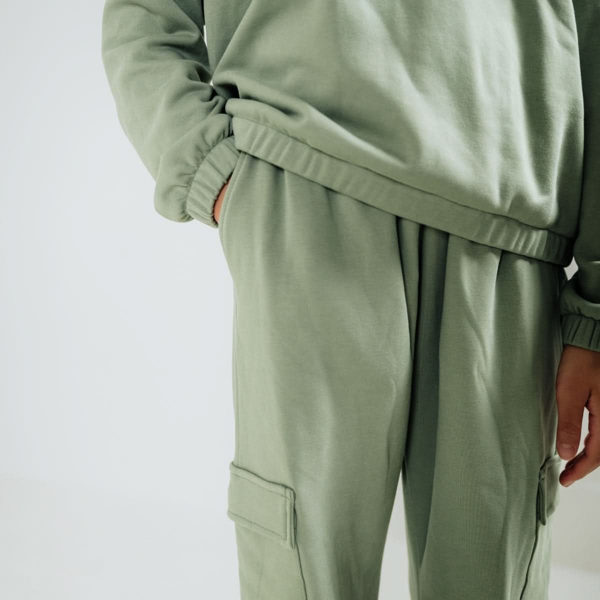 Youth Bamboo Fleece Cargo Pants | Navy