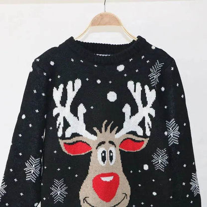 Christmas fawn deer jacquard Cashmere sweater