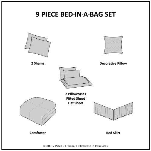 9pcs Queen bed set Boho Comforter Full bedding sets