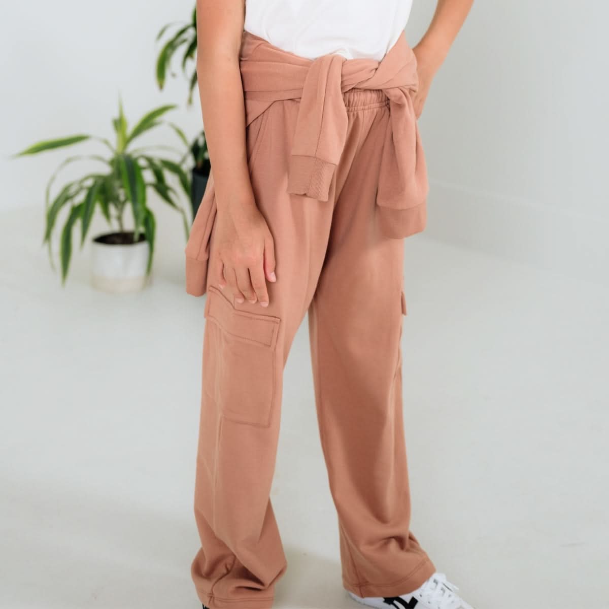 Youth Bamboo Fleece Cargo Pants | Navy