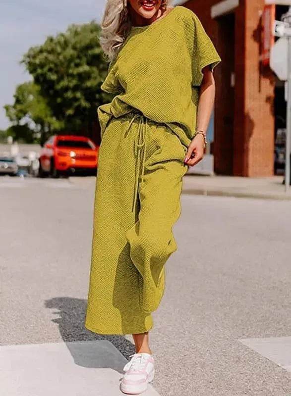 Coord fashion spring and summer 2 piece pant set women