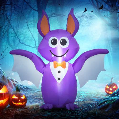 Outsunny 6ft Inflatable Halloween Decoration Bat, Blow Up Outdoor LED Yard Display, Waterproof