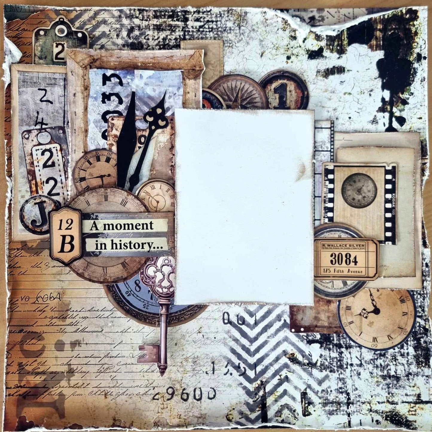 3Quarter Designs Eclectic Clocks 12x12 Design Paper & Diecuts Set