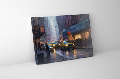 Tableau mural sur toile - Rues nocturnes de New York - Vernis RVB