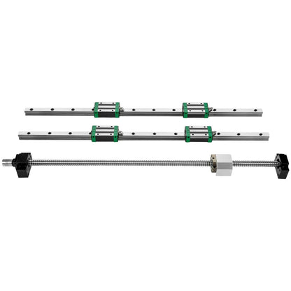 1Pcs RM1605-1000mm Ballscrew With BF12 BK12 Kit, Coupling, Slide Blocks Linear Guide Rail Set For DIY CNC Routers Lathes Mills