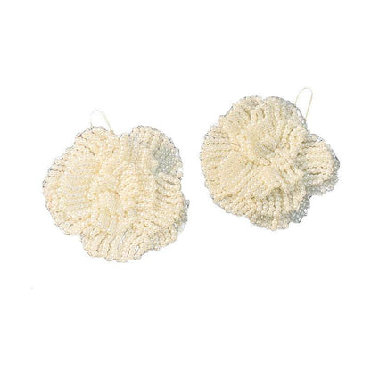 Bridal Beautiful Flowers Handmade Beaded Pearl Earrings