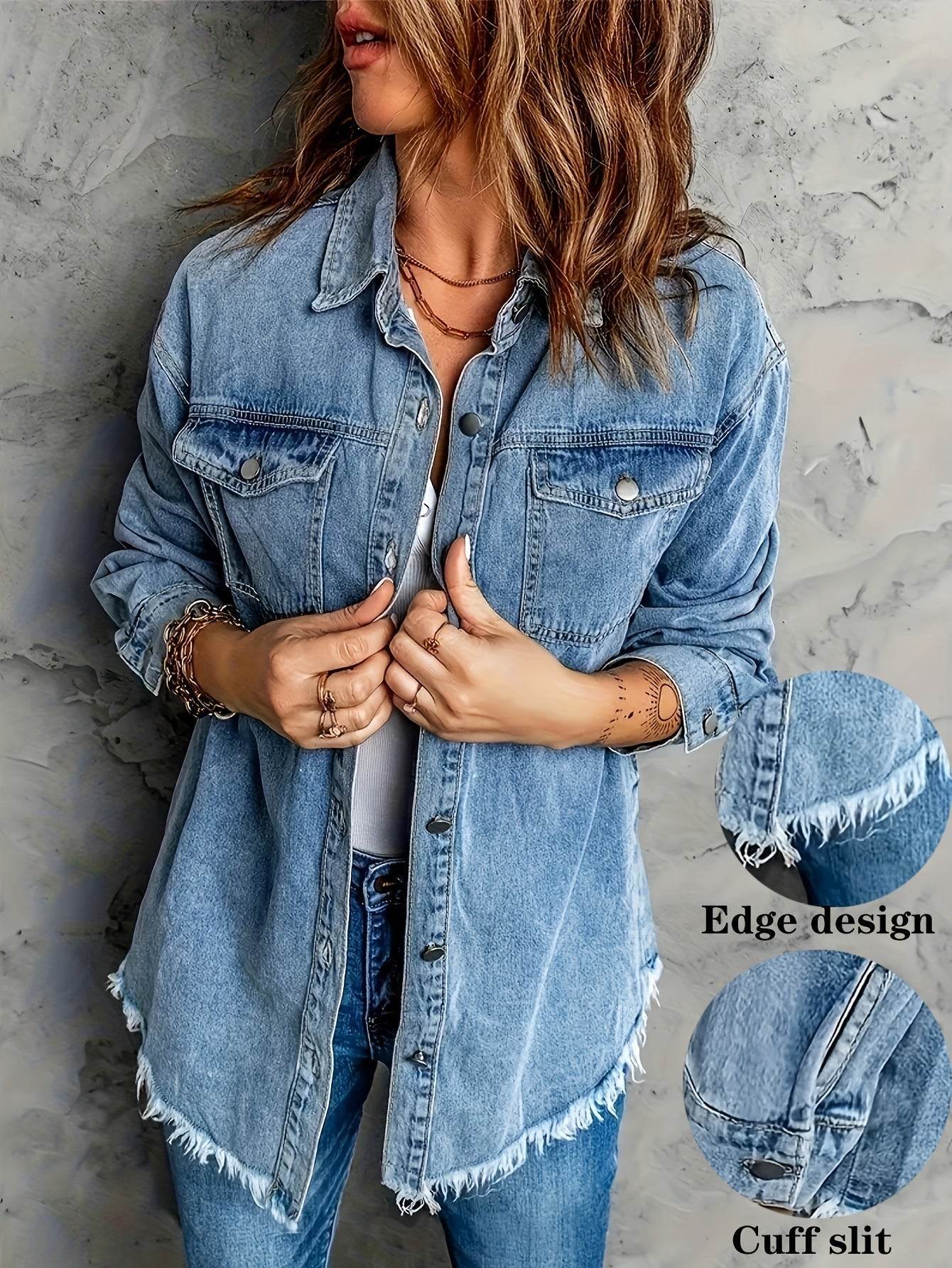 Veste en jean – Style décontracté délavé rétro pour femme