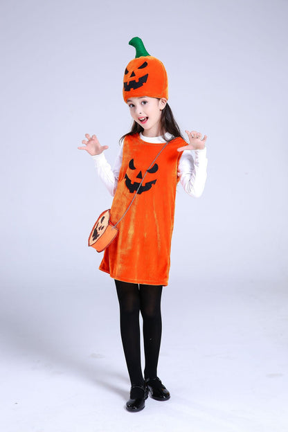 Girls Halloween Dance Costume – Pumpkin Dress Outfit for Kids Party Performance