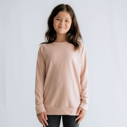 Youth Bamboo Raglan Pullover | Doeskin