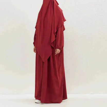 Hijab Abaya for Umrah Two piece Dress with Headscarf Arabwear for Women Jalabiya for Women