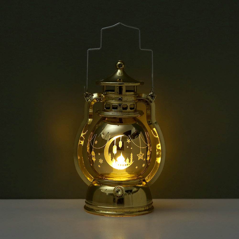 Ramadan Aïd Moubarak Lanterne LED Décoration de fête Cadeaux pour enfants Lanterne sculptée au laser du Moyen-Orient
