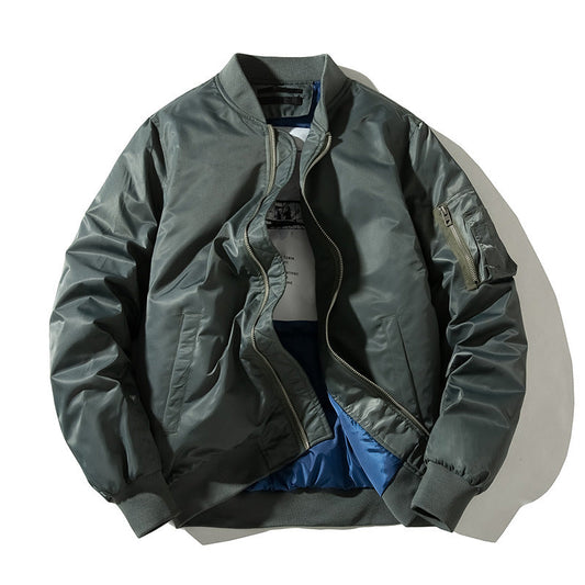 Men's Solid Pilot Bomber Jacket