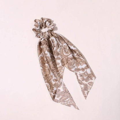 Cute Hair Silk Bow Scrunchie Vintage Satin Scarf Scrunchie