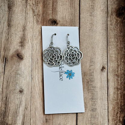 Boucles d'oreilles fleur rose