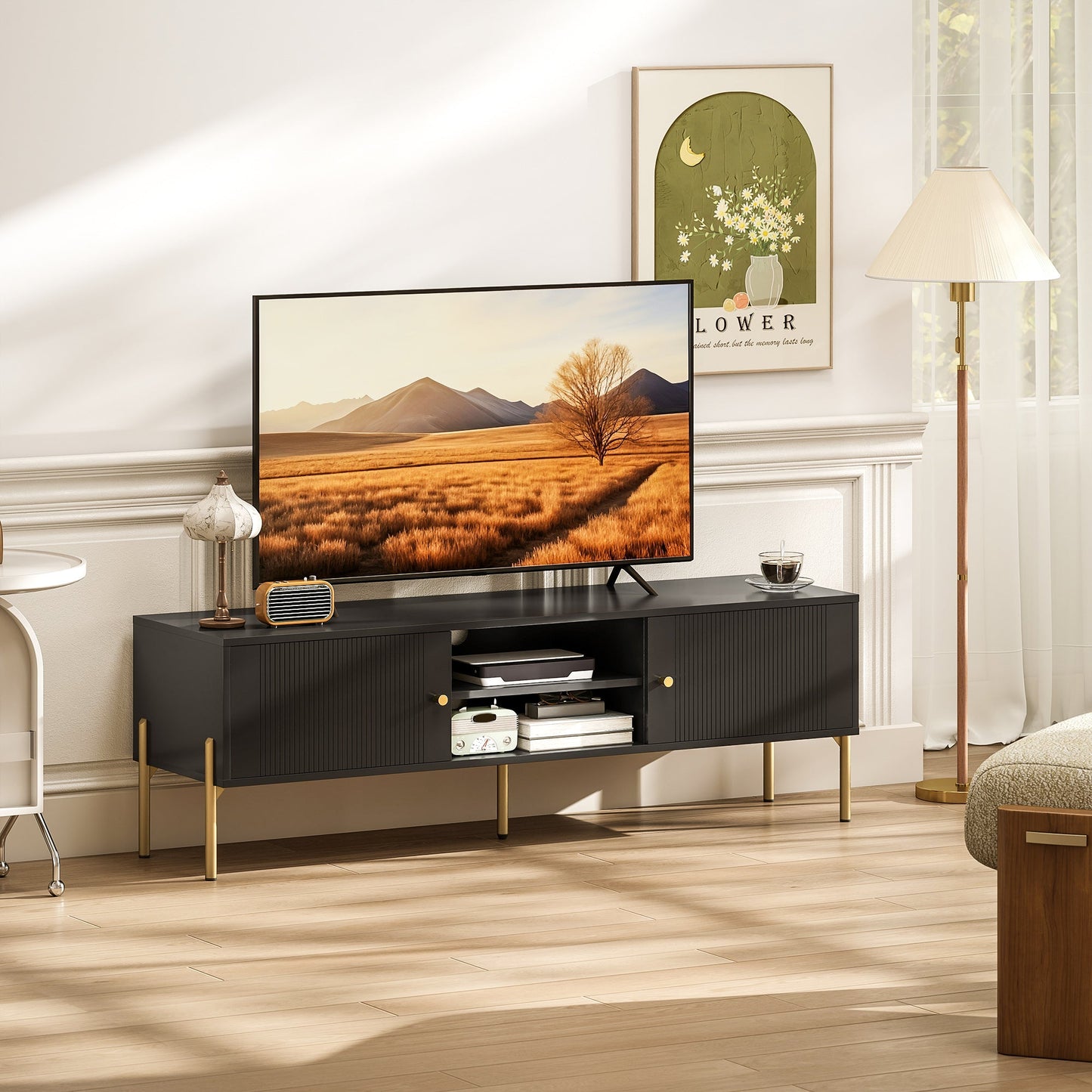 Meuble TV Harley pour téléviseurs jusqu'à 65 po - Noir