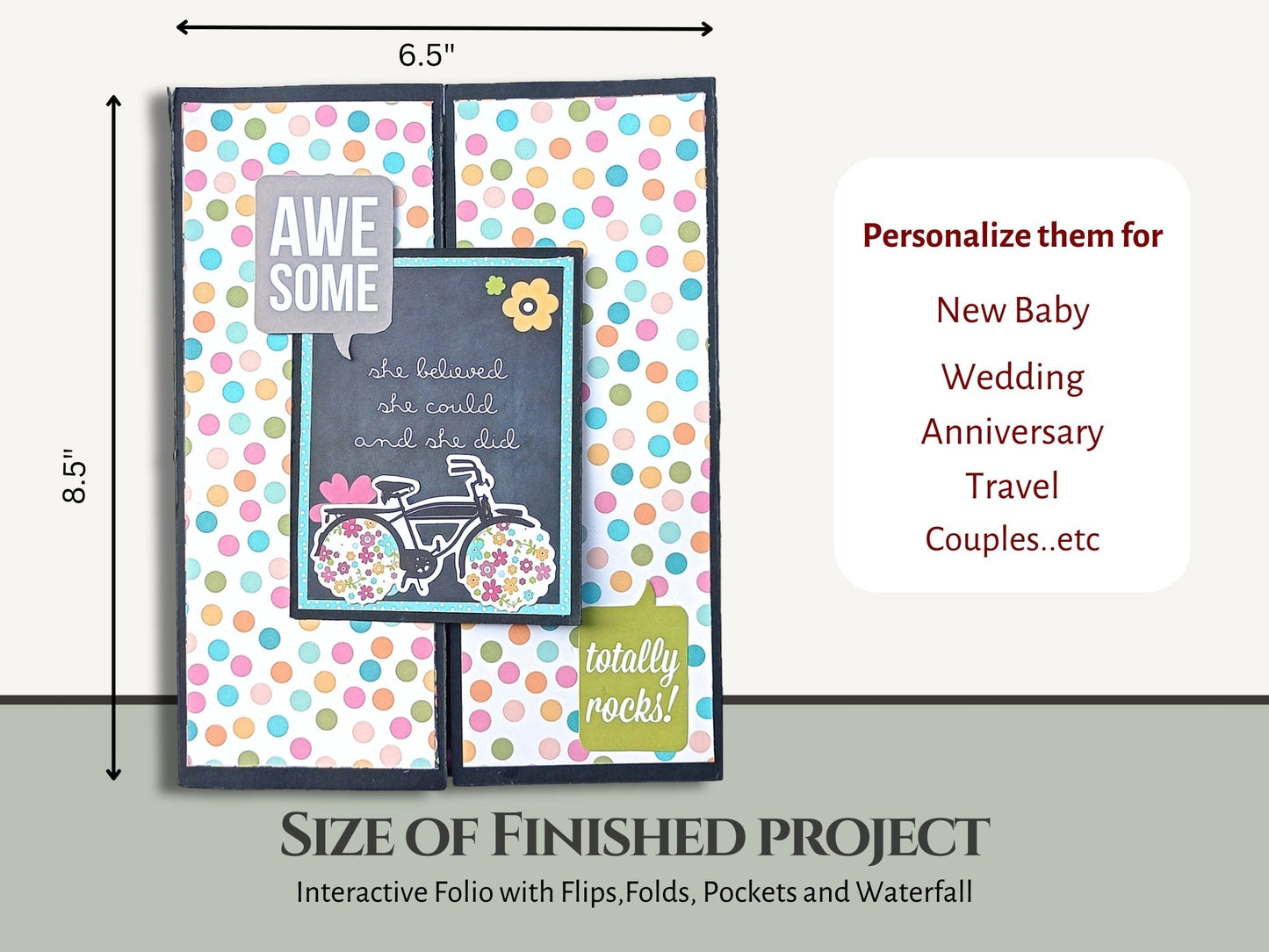 CrafTreat Scrapbook Blanks - Gate Fold Folio - Black Color