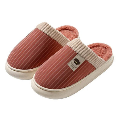 Striped Slippers – Non-Slip Warm Wear-Resistant Footwear