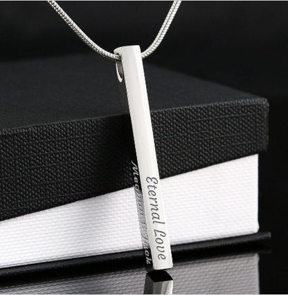 Titanium Steel Necklace Ornament Stainless Steel Personal Pendant Custom Lettering
