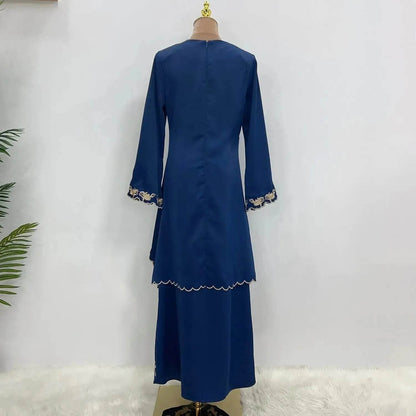 Exquisite Embroidered Middle East Abaya Skirt Suit Arab2 piece set