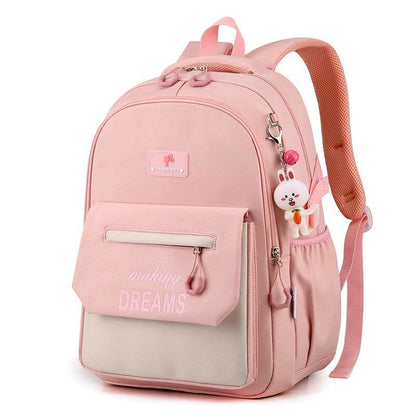 Kids’ Contrast Colour Schoolbag – Large Capacity bACKPACK