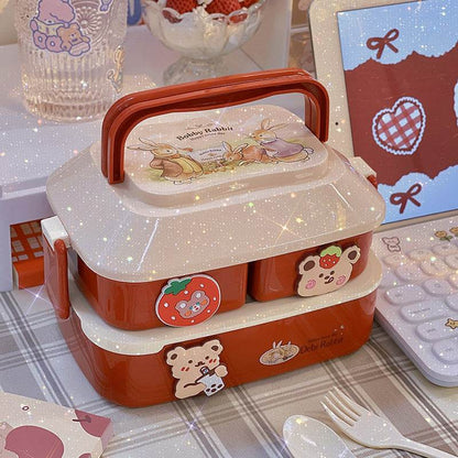 Cute Cartoon Multi-tiered  Kids Bento Lunch Box